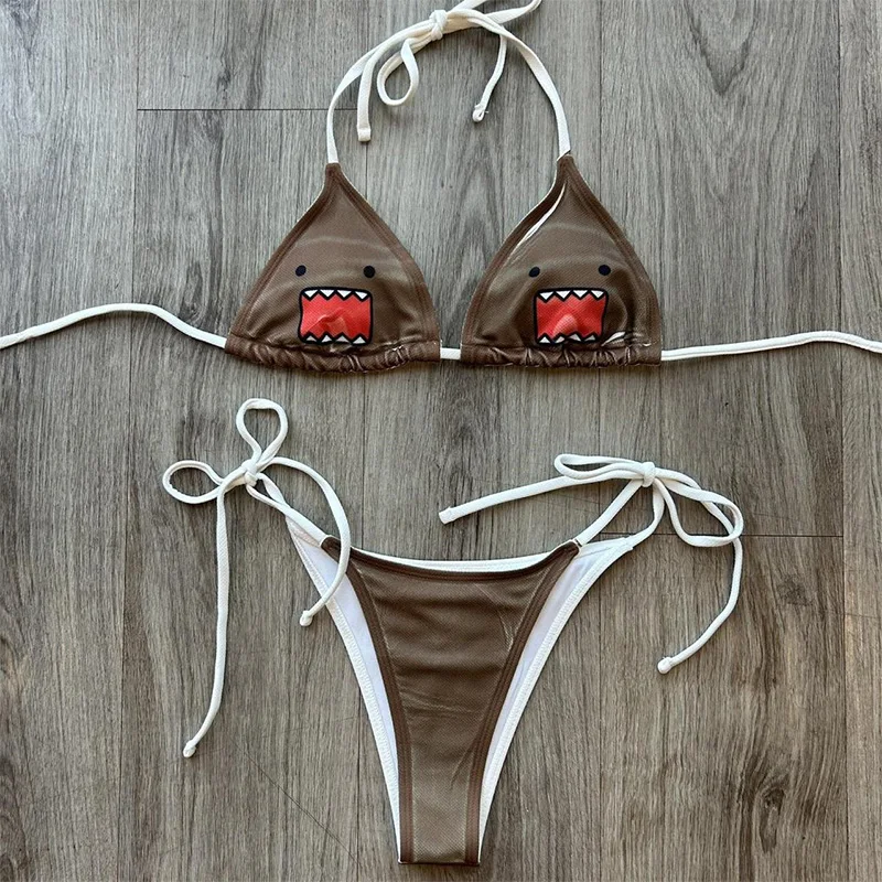 Cute Cartoon Shark Bikini Set Women Halter Tie Side Triangle Kawaii Y2K Summer Beach Swimsuit
Cute Cartoon Shark Bikini Set Women Halter Tie Side Triangle Kawaii Y2K Summer Beach Swimsuit