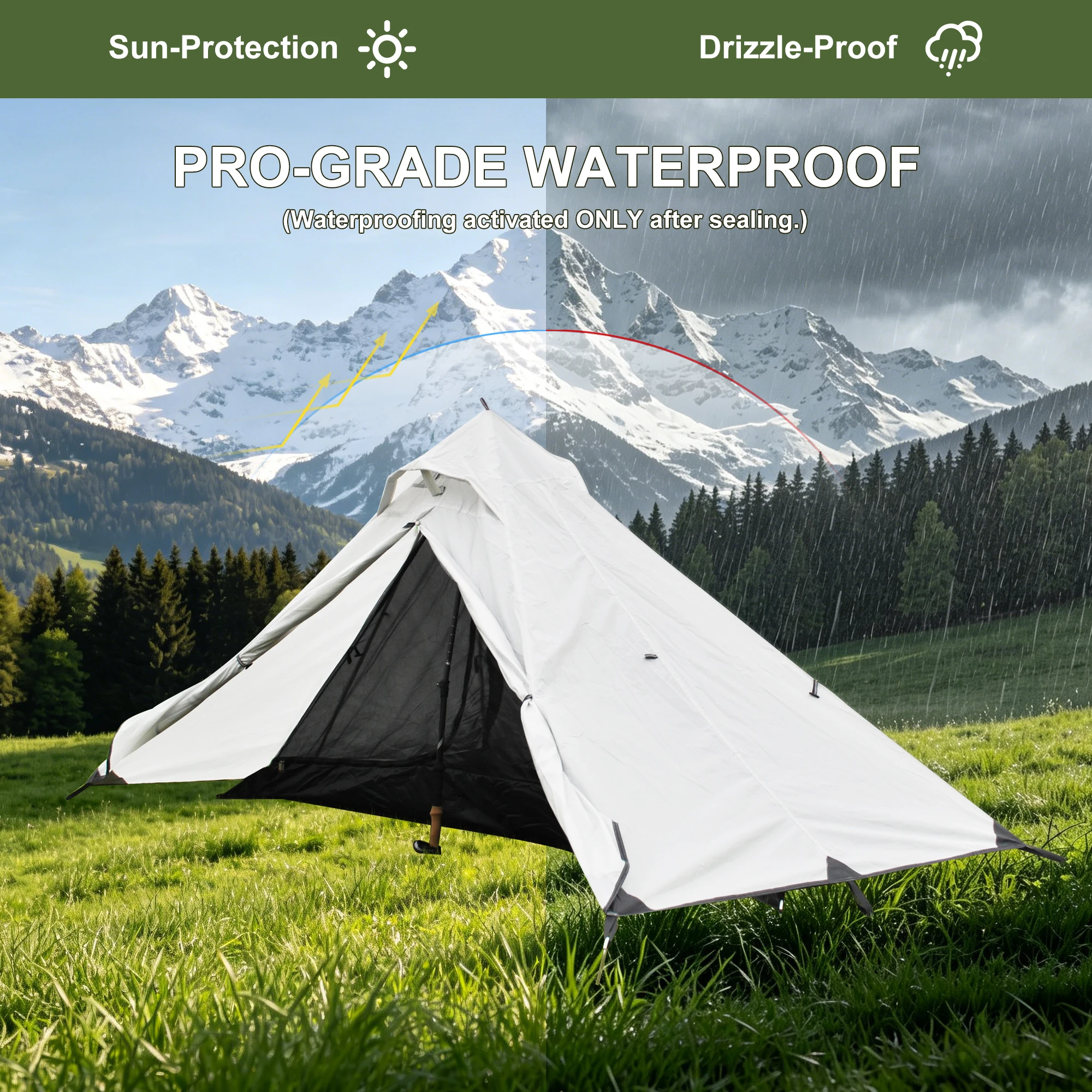 2 Person Four Season Pyramid Tent Ultralight Wind Resistant Double Layer Fast Setup Outdoor Camping Shelter Tent
2 Person Four Season Pyramid Tent Ultralight Wind Resistant Double Layer Fast Setup Outdoor Camping Shelter Tent