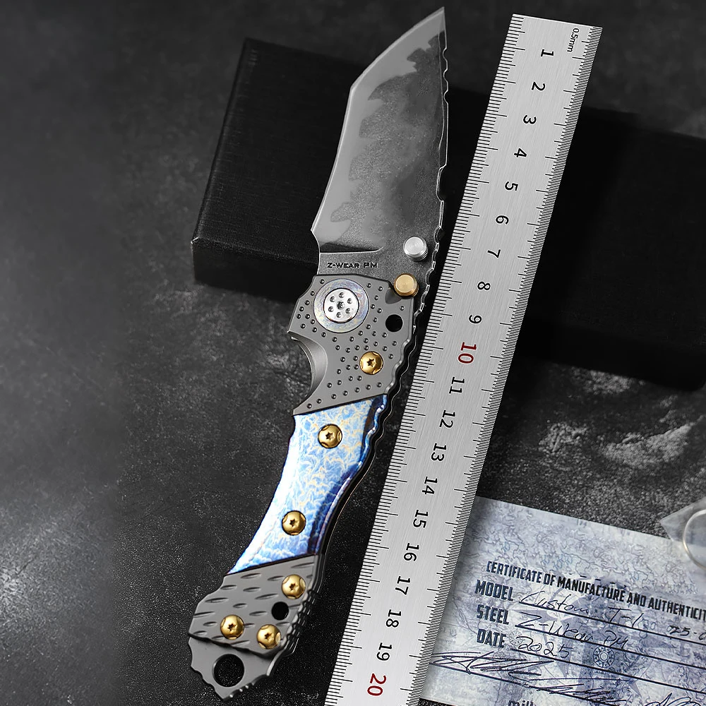 (Delivery time 10-15 days) T1 heavy-duty outdoor folding knife titanium alloy sintered lightning pattern field self-defense tool
(Delivery time 10-15 days) T1 heavy-duty outdoor folding knife titanium alloy sintered lightning pattern field self-defense tool