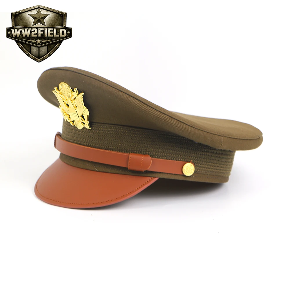 US WW2 Officer Hat with Gold Eagle, 1:1 Replica Film Prop A32
US WW2 Officer Hat with Gold Eagle, 1:1 Replica Film Prop A32