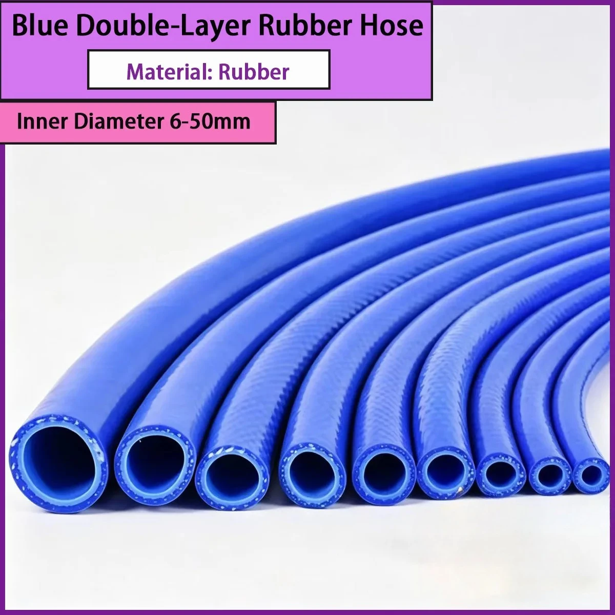 Blue double-layer rubber hose with an inner diameter of 6-50mm is used for industrial fluid transportation, etc
Blue double-layer rubber hose with an inner diameter of 6-50mm is used for industrial fluid transportation, etc