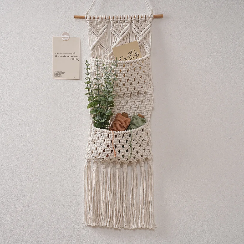 Nordic Style Handwoven Storage Bag Wall Hanging Tapestry Decorative Key Book Organizer for Home Office Bedroom Cotton Bag
Nordic Style Handwoven Storage Bag Wall Hanging Tapestry Decorative Key Book Organizer for Home Office Bedroom Cotton Bag