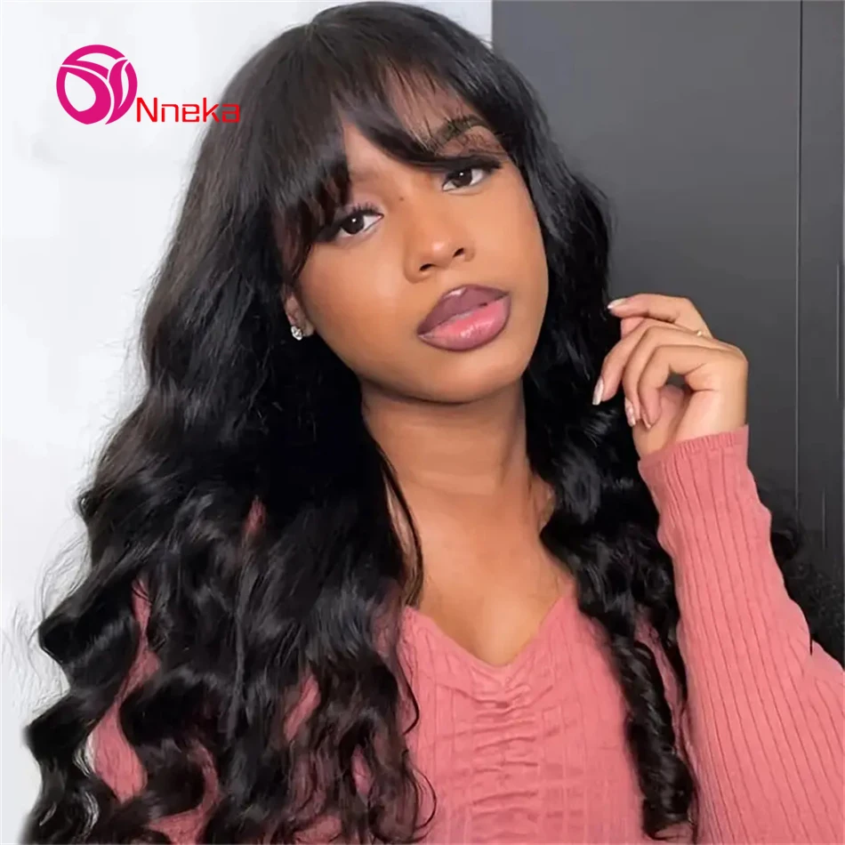 Natural Body Wave Human Hair Wig With Bangs Brazilian Remy Human Hair Wigs Full Machine Made 200% Density 3x1 Lace Front Wigs
Natural Body Wave Human Hair Wig With Bangs Brazilian Remy Human Hair Wigs Full Machine Made 200% Density 3x1 Lace Front Wigs