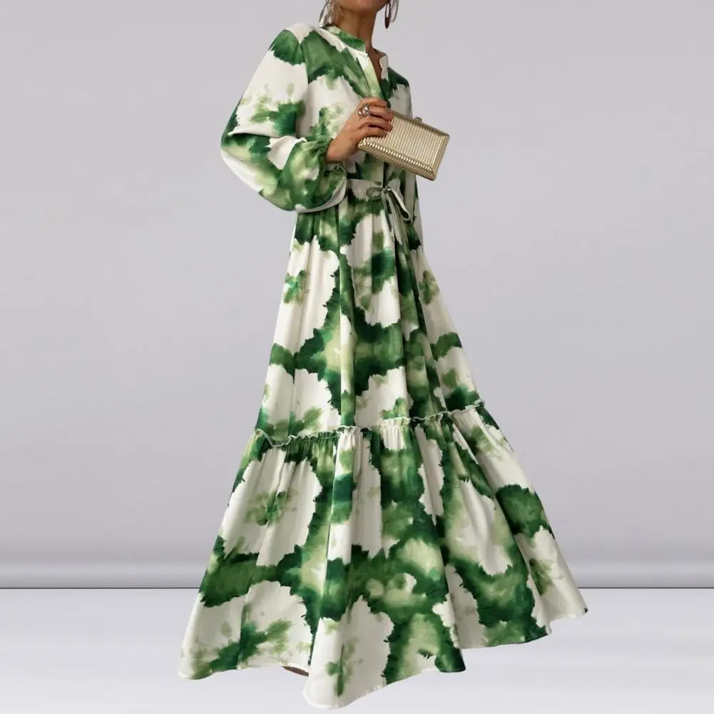 Printed Hem Dress Elegant V Neck Maxi Dress with Lantern Sleeves Artistic Print for Prom Cocktail Parties Casual Loose Fit Dress
Printed Hem Dress Elegant V Neck Maxi Dress with Lantern Sleeves Artistic Print for Prom Cocktail Parties Casual Loose Fit Dress