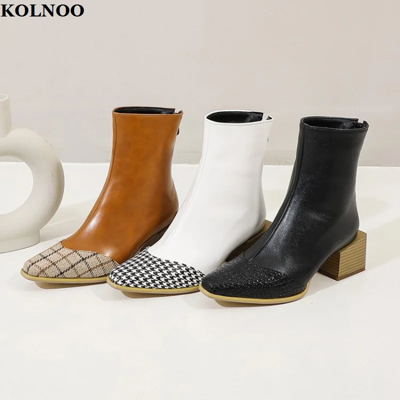 Kolnoo Handmade New Arrival Classic Style Women Ankle Boots Patchwork Leather Large Size Dress Boots Evening Fashion Prom Shoes
Kolnoo Handmade New Arrival Classic Style Women Ankle Boots Patchwork Leather Large Size Dress Boots Evening Fashion Prom Shoes