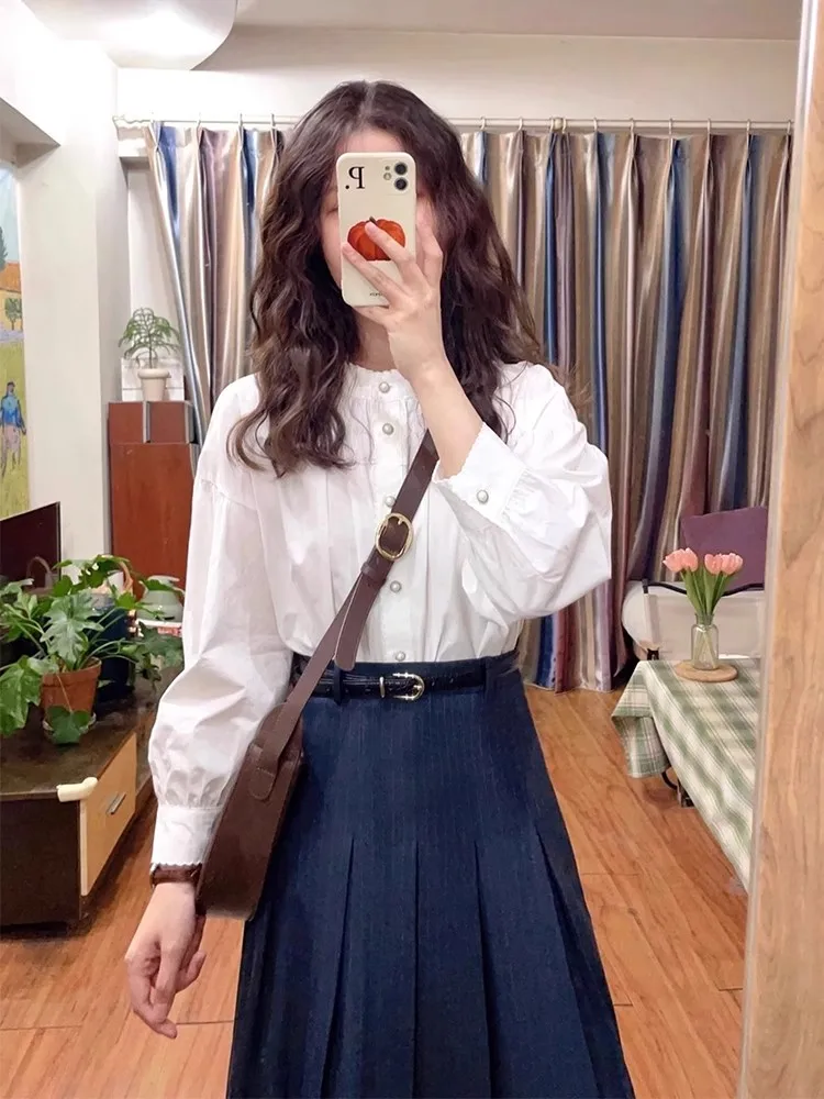 Elegant White Shirt Women's Early Autumn Spring New Style Beautiful Top Small Size Layered Wear Inner Match Base Shirt Winter
Elegant White Shirt Women's Early Autumn Spring New Style Beautiful Top Small Size Layered Wear Inner Match Base Shirt Winter