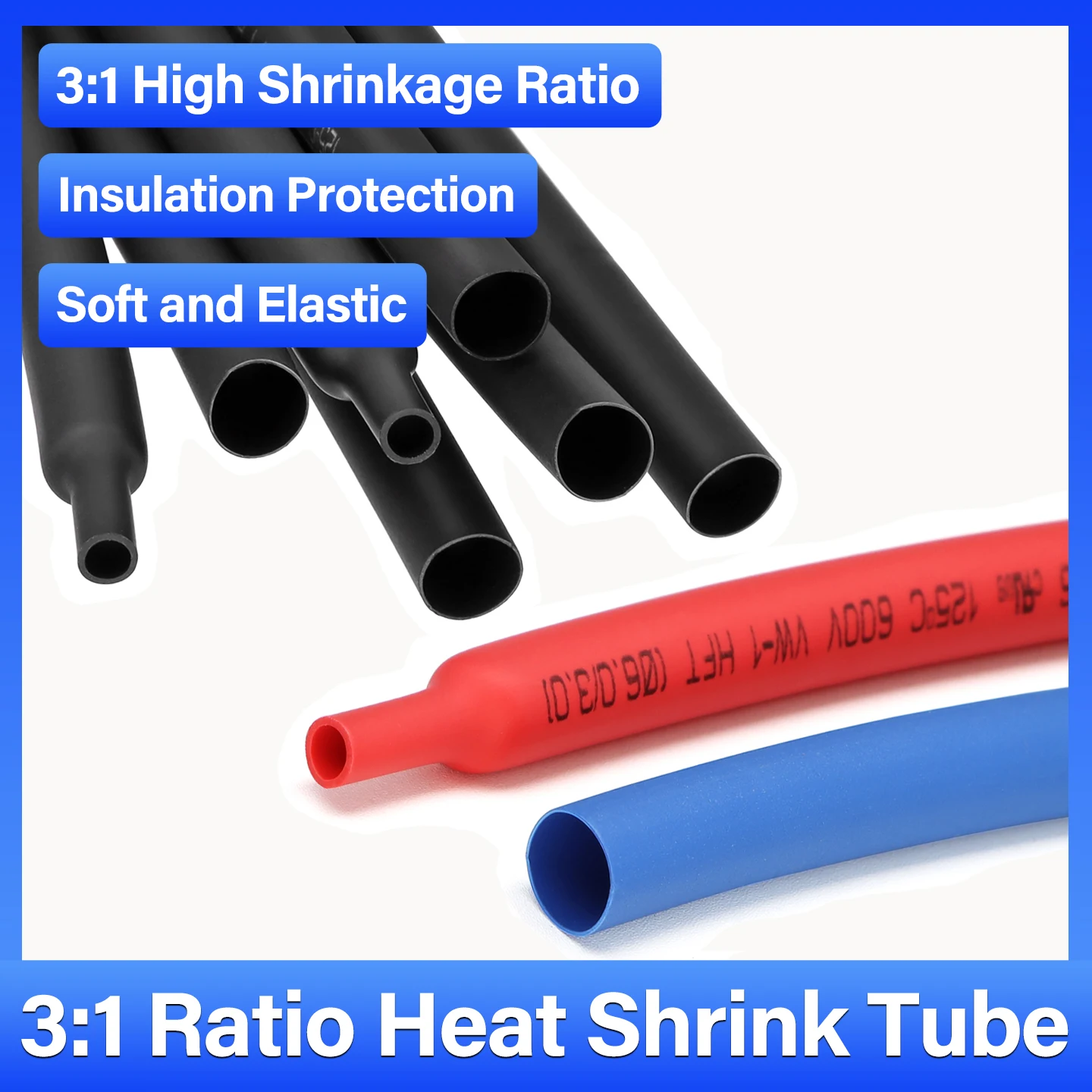 2M Black/Red/Blue 3:1 Heat Shrink Tube With Glue 1.6mm-50mm Dual Wall Tubing Polyolefin Shrinkin Wrap Cable Protect Sleeving
2M Black/Red/Blue 3:1 Heat Shrink Tube With Glue 1.6mm-50mm Dual Wall Tubing Polyolefin Shrinkin Wrap Cable Protect Sleeving