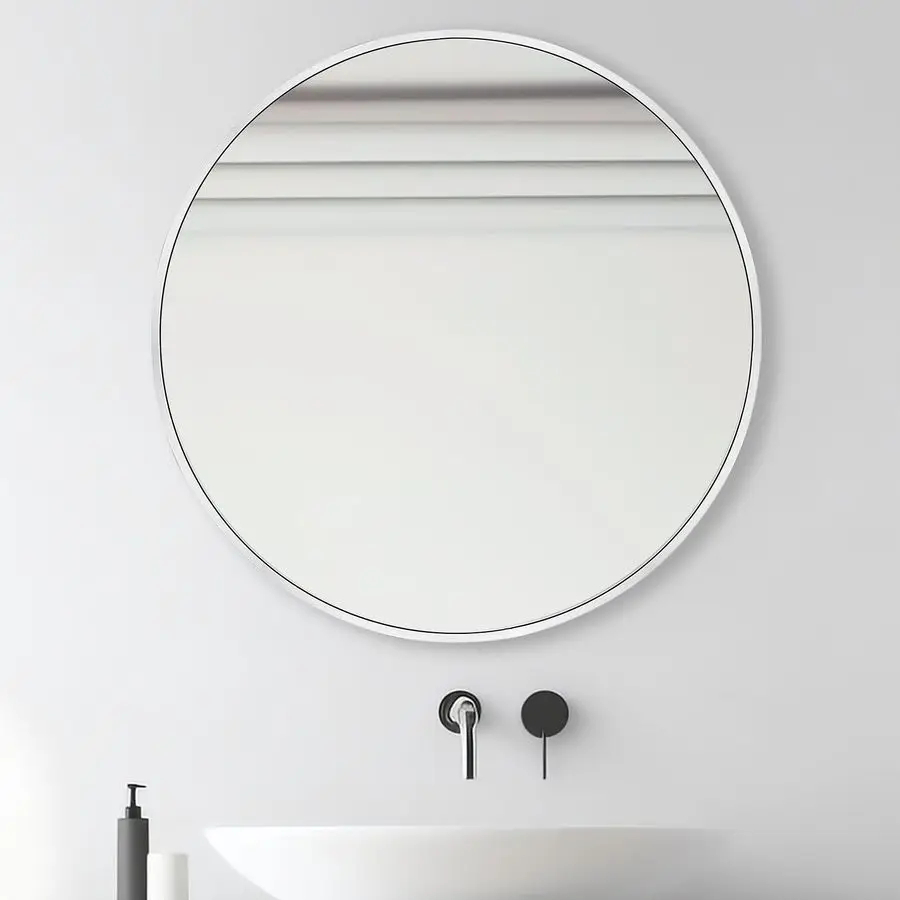 Inch Silver Round Mirror, Circle Wall Mirror with Metal Frame, for Bathroom, Vanity, Bedroom, Living Room, Entrance
Inch Silver Round Mirror, Circle Wall Mirror with Metal Frame, for Bathroom, Vanity, Bedroom, Living Room, Entrance