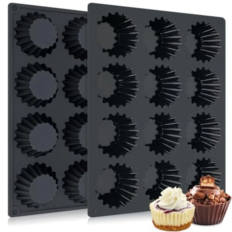 Silicone Peanut Butter Cup Molds 12 Cups Chocolate Candy Mold Mini Tart Pan for Keto Fat Bombs Reese Jello Brownies Cordial 2Pa
Silicone Peanut Butter Cup Molds 12 Cups Chocolate Candy Mold Mini Tart Pan for Keto Fat Bombs Reese Jello Brownies Cordial 2Pa