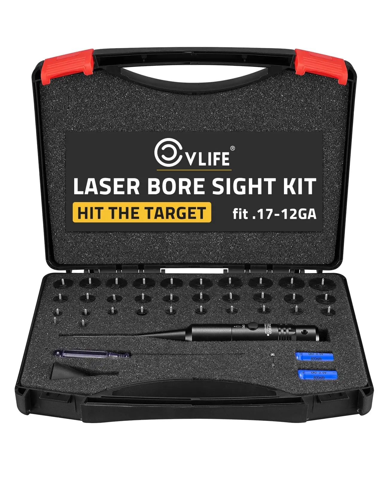 CVLIFE Professional Laser Bore Sight Kit with 32 Adapters fit 0.17 to 12GA Calibers, Red or Green Bright Bore Sighter Laser with
CVLIFE Professional Laser Bore Sight Kit with 32 Adapters fit 0.17 to 12GA Calibers, Red or Green Bright Bore Sighter Laser with