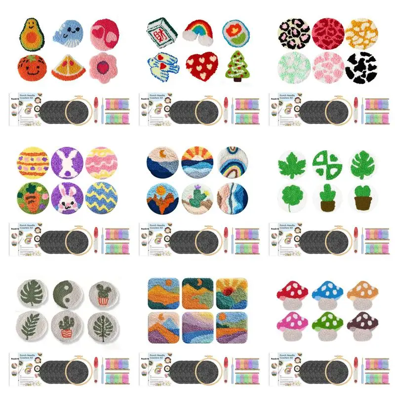 CHENISTORY 6PCS DIY Punch Needle Embroidery Coaster Set Landscape Punch Needle Embroidery Set Handmade Home Decoration
CHENISTORY 6PCS DIY Punch Needle Embroidery Coaster Set Landscape Punch Needle Embroidery Set Handmade Home Decoration
