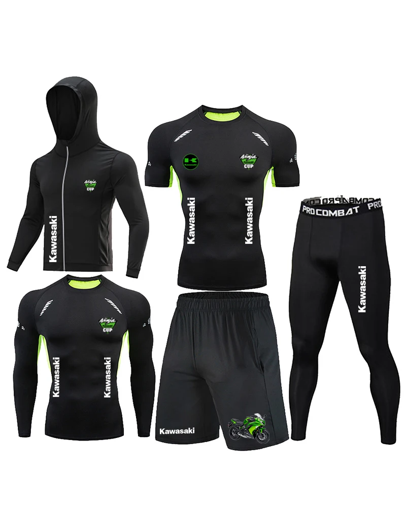 Cross border fitness clothing sports suit men's autumn and winter running speed dry clothes morning run Kawasaki motorcycle tigh
Cross border fitness clothing sports suit men's autumn and winter running speed dry clothes morning run Kawasaki motorcycle tigh