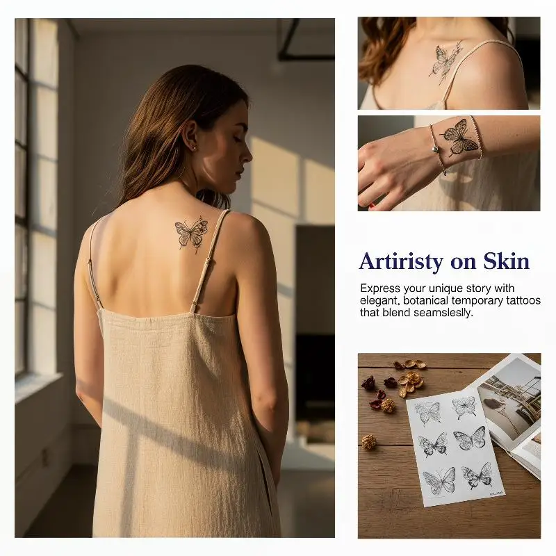 6Pcs Realistic Black Butterfly Temporary Tattoo Sticker, Applicable For Finger, Wrist, Shoulder, Neck, Collarbone And Body
6Pcs Realistic Black Butterfly Temporary Tattoo Sticker, Applicable For Finger, Wrist, Shoulder, Neck, Collarbone And Body