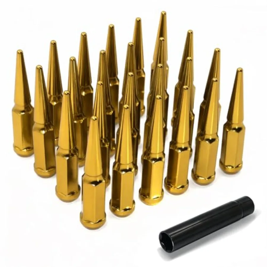 M12X1.5 Wheel Spike Lug Nuts 24 PCS Lug Nut Wheel Accessories with 1 Socket Key Thread Spiked 4.4" Long Closed End Nuts Compati
M12X1.5 Wheel Spike Lug Nuts 24 PCS Lug Nut Wheel Accessories with 1 Socket Key Thread Spiked 4.4" Long Closed End Nuts Compati