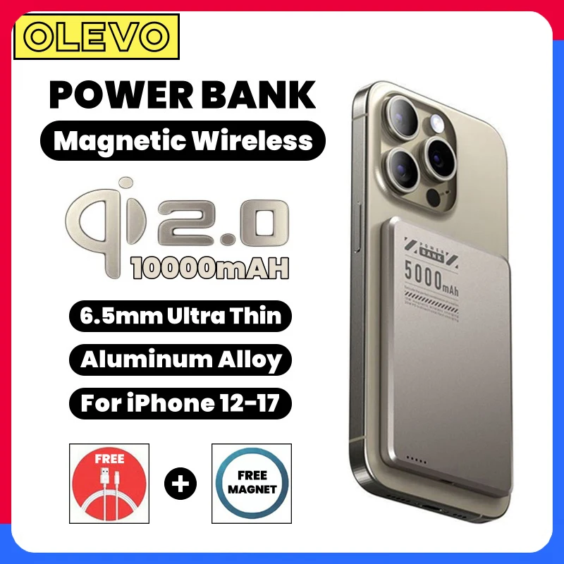 10000mAh Magnetic Powerbank Qi2 Wireless Fast Charger For Magsafe Power Bank Portable External Battery For iPhone Xiaomi Samsung
10000mAh Magnetic Powerbank Qi2 Wireless Fast Charger For Magsafe Power Bank Portable External Battery For iPhone Xiaomi Samsung