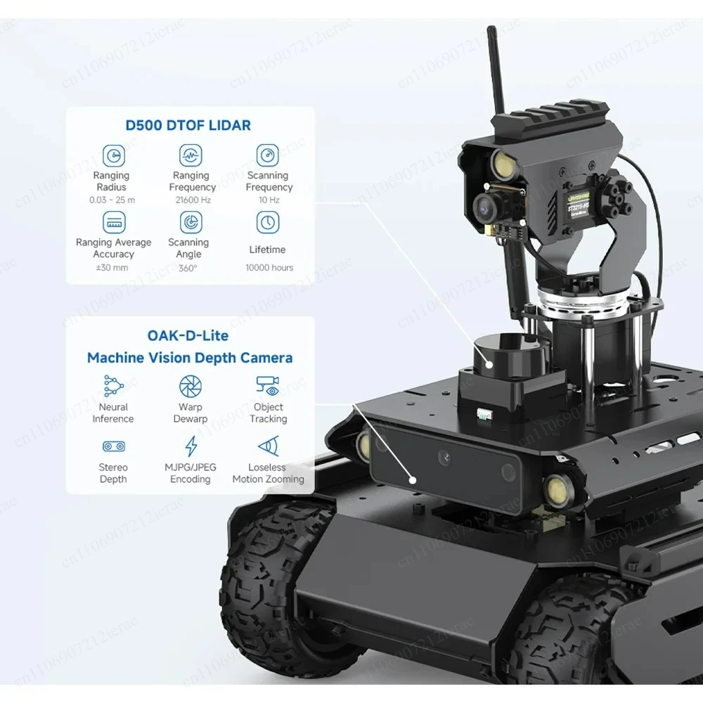 UGV Rover ROS 2 Open-source 6 Wheels 4WD AI Robot For Jetson Orin Series Board Dual controllers 360° Flexible Omnidirectional
UGV Rover ROS 2 Open-source 6 Wheels 4WD AI Robot For Jetson Orin Series Board Dual controllers 360° Flexible Omnidirectional