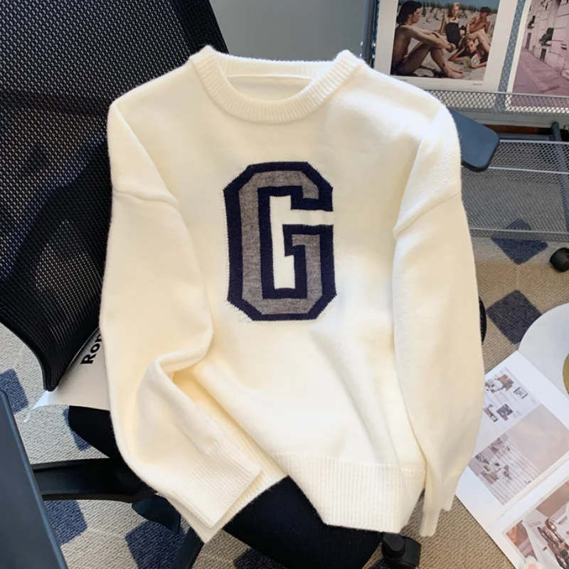 White Women Clothing Fashion Knitting Sweater Grey Contrasting Colors Letter Pullover Cashmere 2024 Fashion Female Spring Tops
White Women Clothing Fashion Knitting Sweater Grey Contrasting Colors Letter Pullover Cashmere 2024 Fashion Female Spring Tops