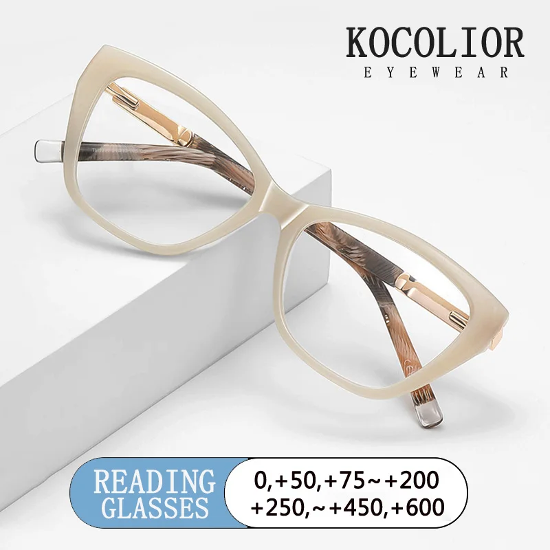 Fashion Acetate Cat Eye Brand Frame Anti-Blue Ray Reading Glasses Customizable Prescription Women's Presbyopic Glasses 0 to+600
Fashion Acetate Cat Eye Brand Frame Anti-Blue Ray Reading Glasses Customizable Prescription Women's Presbyopic Glasses 0 to+600