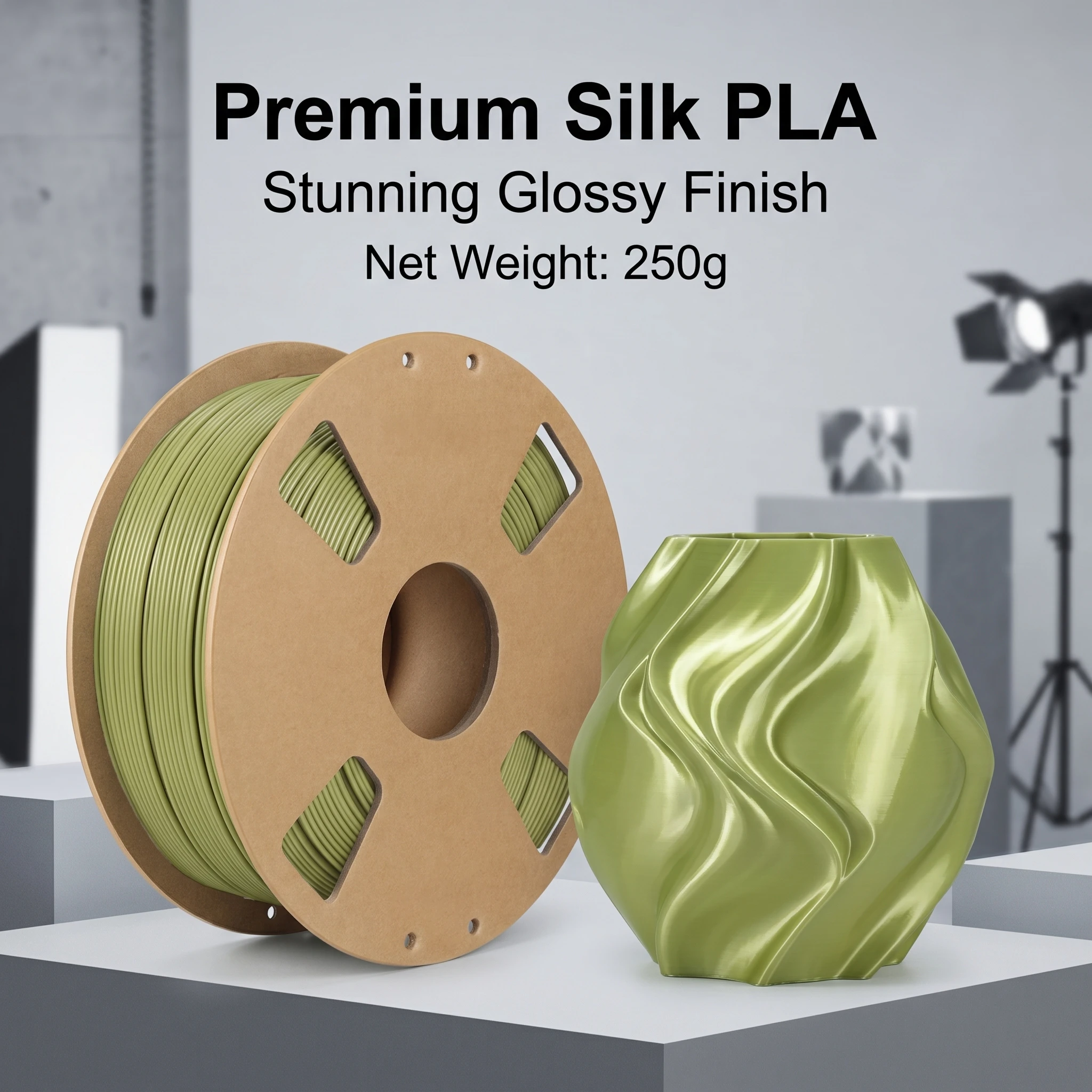 Silk Gloss PLA 3D Filament, 1.75mm, 200g/250g/500g/1kg, bronze color, compatible with most 3D printers
Silk Gloss PLA 3D Filament, 1.75mm, 200g/250g/500g/1kg, bronze color, compatible with most 3D printers