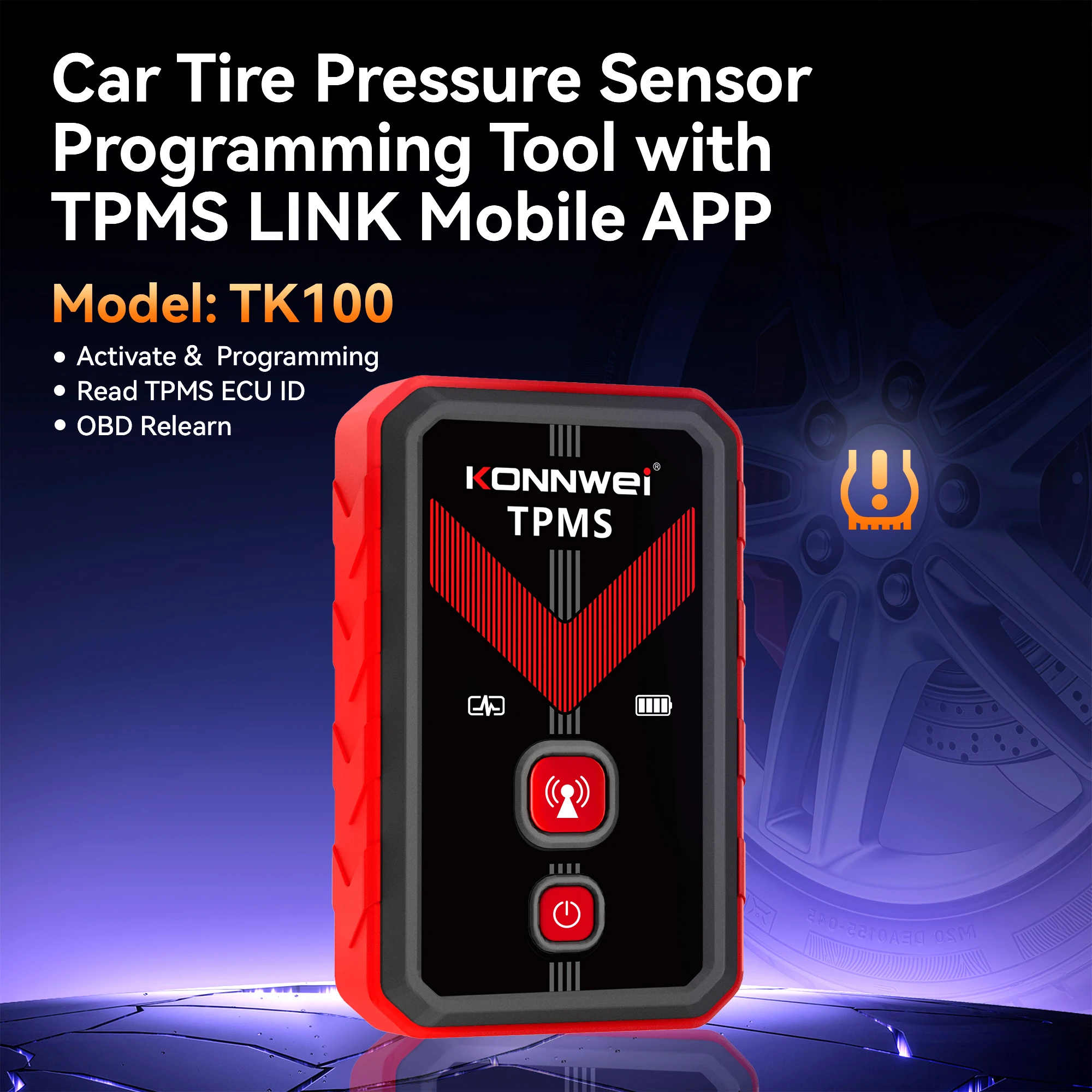 Car TPMS System Programming Tool, TPMS Programmer For KONNWEI TPMS Sensors 433MHz 315MHz
Car TPMS System Programming Tool, TPMS Programmer For KONNWEI TPMS Sensors 433MHz 315MHz