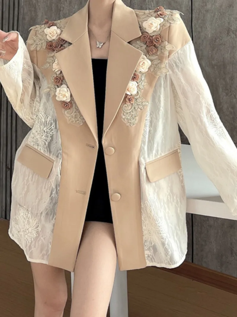 3D Flower Appliques Embroidery Patchwork Design Long Sleeve Blazer Coat 2026 Summer New Thin Sunscreen Suit Jacket 16OTHLA
3D Flower Appliques Embroidery Patchwork Design Long Sleeve Blazer Coat 2026 Summer New Thin Sunscreen Suit Jacket 16OTHLA