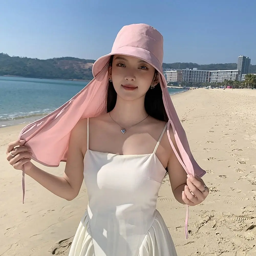 Simple Wide Brim Shawl Fisherman Hat UV Anti Neck Protection Mountaineering Hat Sunscreen Ponytail Cap Hiking Bucket Hat Famale
Simple Wide Brim Shawl Fisherman Hat UV Anti Neck Protection Mountaineering Hat Sunscreen Ponytail Cap Hiking Bucket Hat Famale