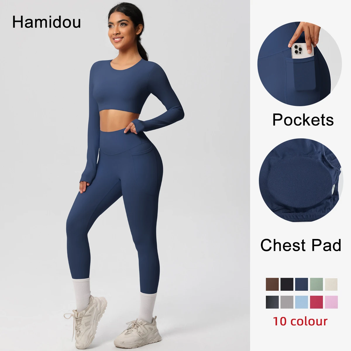 Hamidou Solid Color Gym Yoga Set Woman's Outdoor Running Slim Workout Top with Chest Pad Summer Fitness Sports Pockets Pants
Hamidou Solid Color Gym Yoga Set Woman's Outdoor Running Slim Workout Top with Chest Pad Summer Fitness Sports Pockets Pants