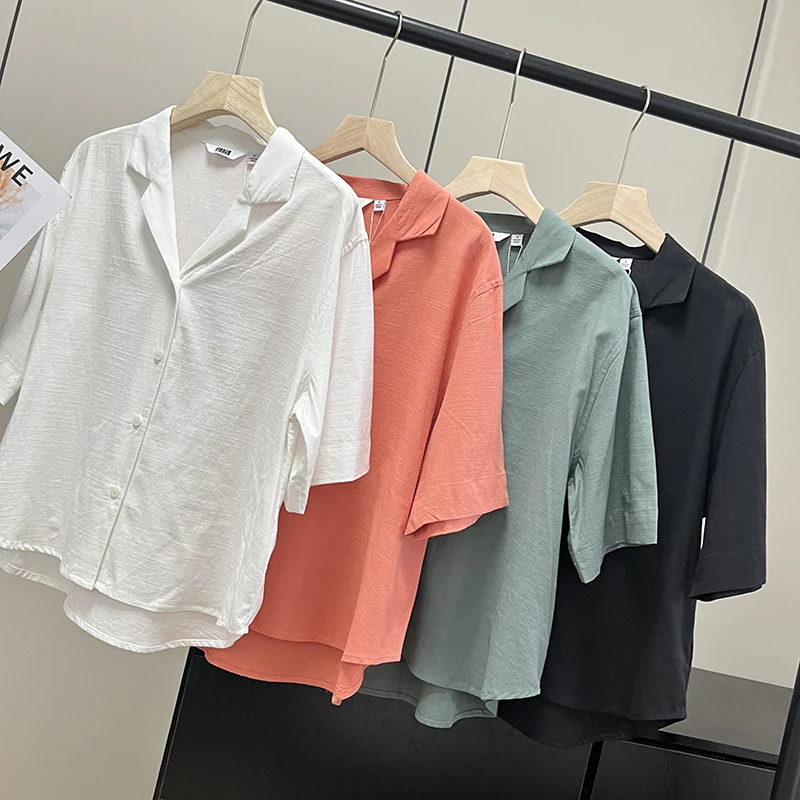 Женский повседневный хлопковый льняной ort Sve irt, свободный костюм с воротником, топ, Новое поступление лета, удобная модная женская одежда
Женский повседневный хлопковый льняной ort Sve irt, свободный костюм с воротником, топ, Новое поступление лета, удобная модная женская одежда