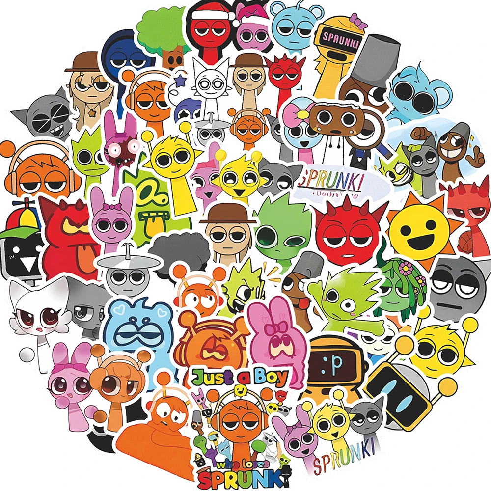 10/30/50/100pcs Game Incredibox Sprunki Stickers Anime DIY Water Bottle Notebook Phone Laptop Cute Cartoon Decals for Kids Toy
10/30/50/100pcs Game Incredibox Sprunki Stickers Anime DIY Water Bottle Notebook Phone Laptop Cute Cartoon Decals for Kids Toy