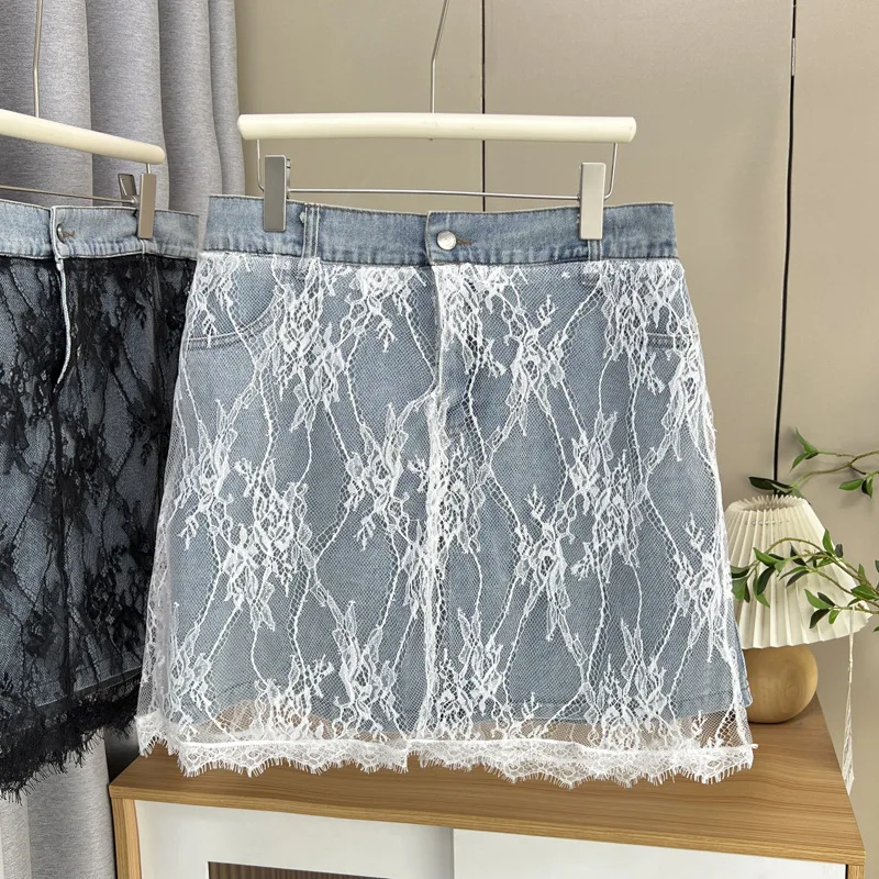 Новинка 2023 года, летняя юбка больших размеров 100 кг, стильная кружевная лоскутная джинсовая мини-юбка для женщин 6014
Новинка 2023 года, летняя юбка больших размеров 100 кг, стильная кружевная лоскутная джинсовая мини-юбка для женщин 6014