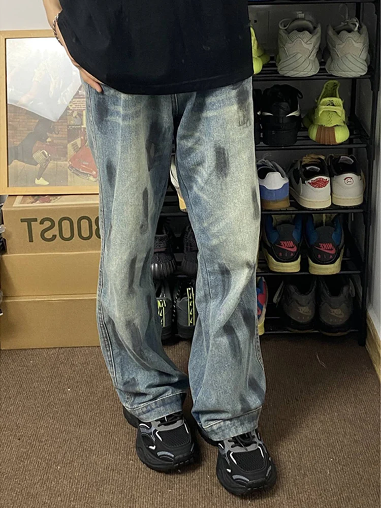 Мужские джинсы в стиле ретро, американские, с эффектом тай-дай, выцветшие, слегка расклешенные, прямого кроя, повседневные, осенние, молодежные, модные, свободного кроя
Мужские джинсы в стиле ретро, американские, с эффектом тай-дай, выцветшие, слегка расклешенные, прямого кроя, повседневные, осенние, молодежные, модные, свободного кроя