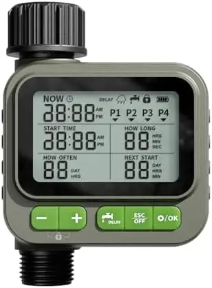 Таймер полива NexusLab – 4 программы, водонепроницаемость IP65, автоматическое отсрочка полива при дожде, защита от детей – модель 2025 года
Таймер полива NexusLab – 4 программы, водонепроницаемость IP65, автоматическое отсрочка полива при дожде, защита от детей – модель 2025 года