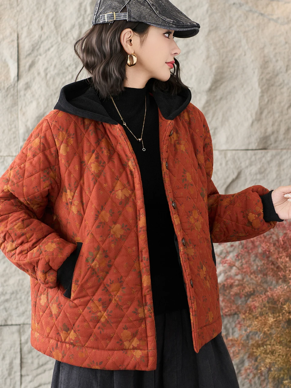 Повседневная женская хлопковая куртка с цветочным принтом, свободного кроя, с капюшоном, многофункциональная, для отдыха, с ромбовидным узором, для поездок на работу
Повседневная женская хлопковая куртка с цветочным принтом, свободного кроя, с капюшоном, многофункциональная, для отдыха, с ромбовидным узором, для поездок на работу