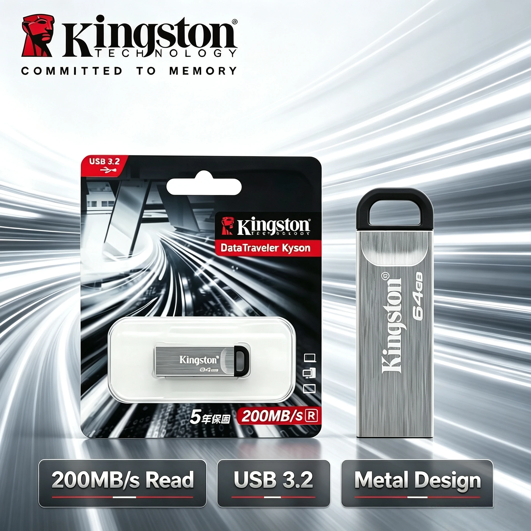 Kingston DataTraveler Kyson USB 3.2 Gen 1 64GB 128GB 256GB 512GB Flash Drive 200MBs High Performance for PC Laptop Desktop
Kingston DataTraveler Kyson USB 3.2 Gen 1 64GB 128GB 256GB 512GB Flash Drive 200MBs High Performance for PC Laptop Desktop