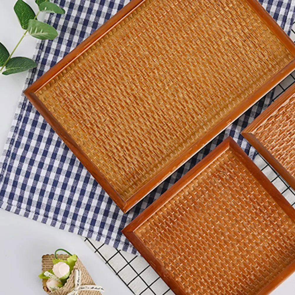 Solid Wood Tea Tray Platters Square Rattan Woven Service Plate Dessert Tray Tea Set Coffee Cup Food Holding Beauty Salon
Solid Wood Tea Tray Platters Square Rattan Woven Service Plate Dessert Tray Tea Set Coffee Cup Food Holding Beauty Salon