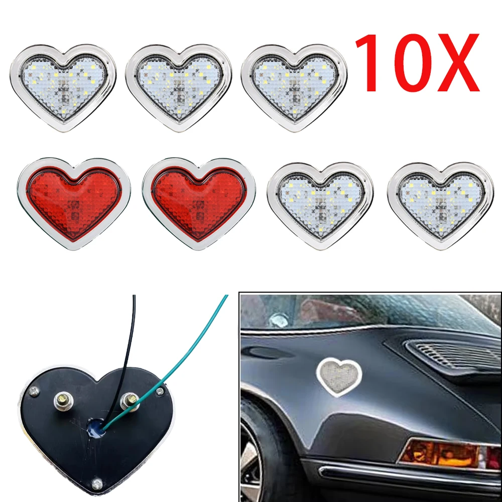 10PCS 12V-24V Red Heart Shaped Side Marker Turn Signal 12V Accessory LED Light FOR Cars Vans Trucks Trailers
10PCS 12V-24V Red Heart Shaped Side Marker Turn Signal 12V Accessory LED Light FOR Cars Vans Trucks Trailers