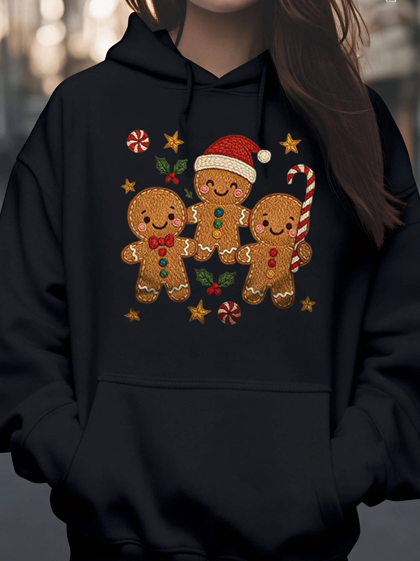 Пряничная семейная толстовка с рождественским принтом, праздничная одежда для женщин и мужчин
Пряничная семейная толстовка с рождественским принтом, праздничная одежда для женщин и мужчин