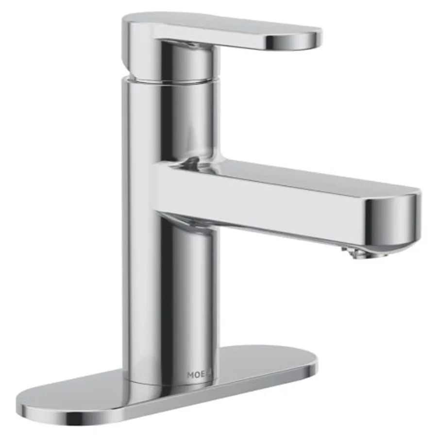 Laris Chrome Single Hole Modern Bathroom Sink Faucet with Optional Deckplate and Spring Loaded Drain Assembly, 84014
Laris Chrome Single Hole Modern Bathroom Sink Faucet with Optional Deckplate and Spring Loaded Drain Assembly, 84014