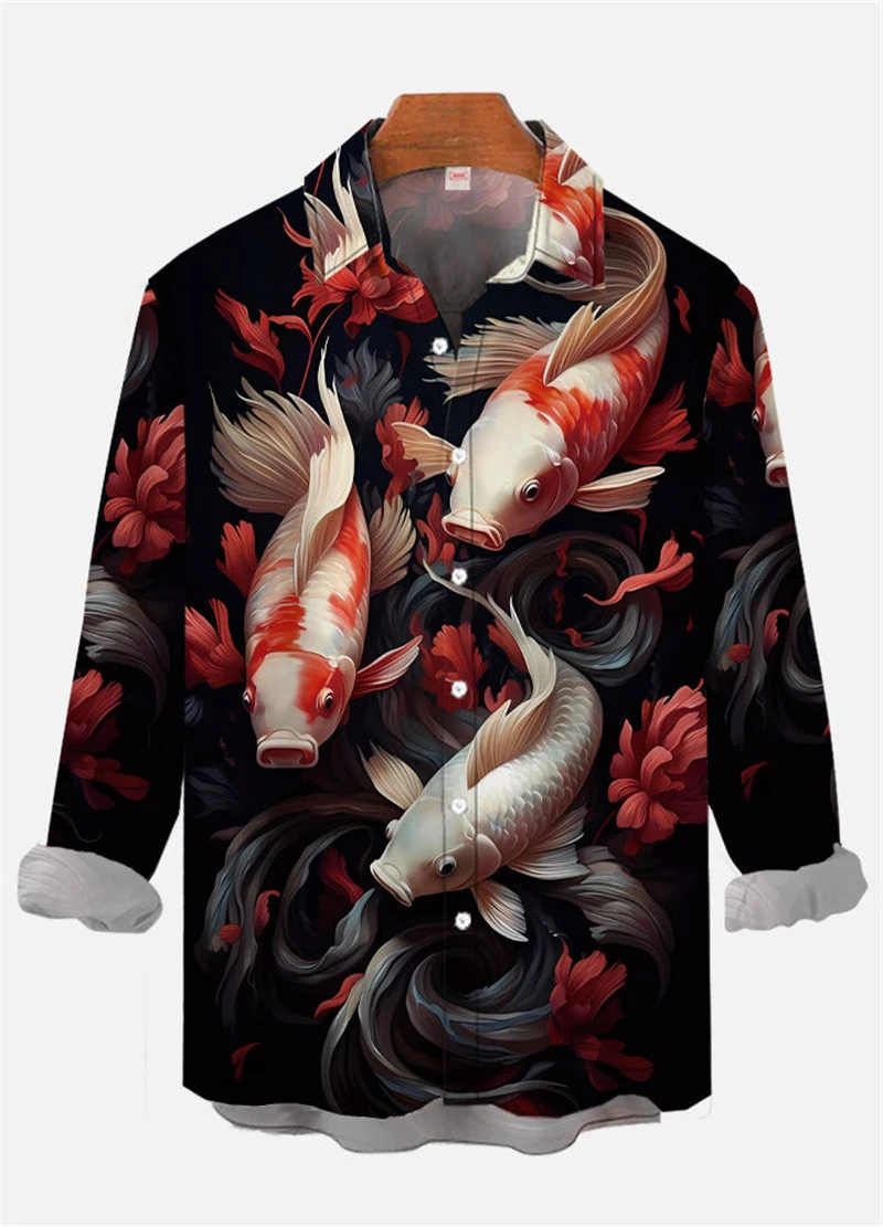 New Fashion Carp Shirt Men Autumn Casual Hawaii Printed Plus Size Long Sleeve Shirts Leisure Vacation Mens Beach Party Clothes
New Fashion Carp Shirt Men Autumn Casual Hawaii Printed Plus Size Long Sleeve Shirts Leisure Vacation Mens Beach Party Clothes