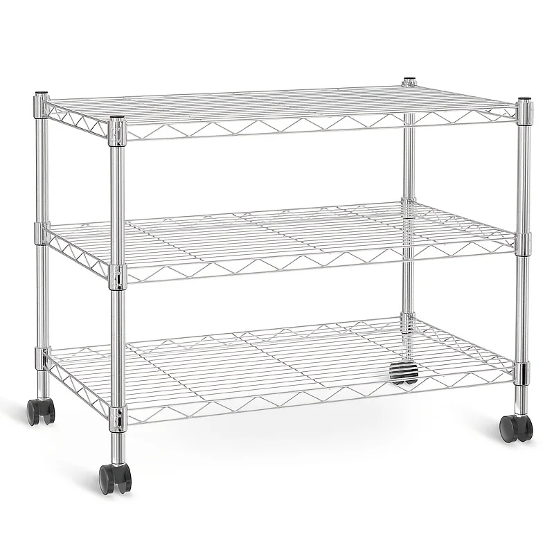 us3-Tier Heavy Duty Storage Shelves 750Lb Capacity, 24.02" D X 13.78" W X 21.97" H Shelving Unit for Pantry, Garage, Laundry And Kitchen, Chrome, Standing Shelfd
us3-Tier Heavy Duty Storage Shelves 750Lb Capacity, 24.02" D X 13.78" W X 21.97" H Shelving Unit for Pantry, Garage, Laundry And Kitchen, Chrome, Standing Shelfd