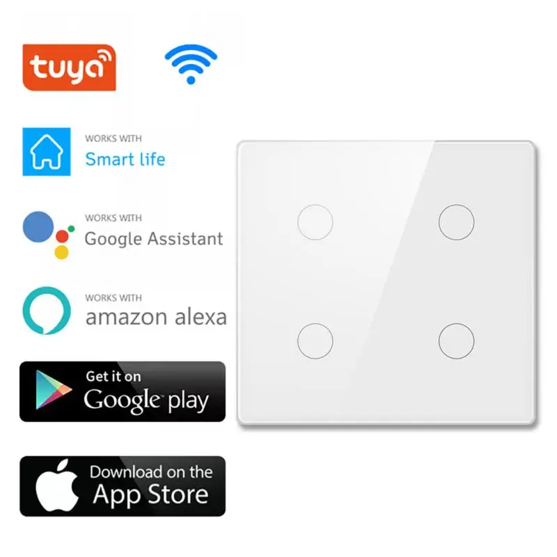 Brazil Tuya WiFi Smart Switch AC 110-220V 4x4 Touch Screen Panel 4/6 Gang Light Switch APP Control Work With Alexa Google Home
Brazil Tuya WiFi Smart Switch AC 110-220V 4x4 Touch Screen Panel 4/6 Gang Light Switch APP Control Work With Alexa Google Home