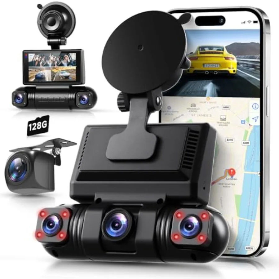 4 Channel Dash Cam for Cars: 360 View Front/Rear/Inside/Left/Right,ABS Plastic, Black, Built-in WiFi G-Sensor, Night Vision, 24
4 Channel Dash Cam for Cars: 360 View Front/Rear/Inside/Left/Right,ABS Plastic, Black, Built-in WiFi G-Sensor, Night Vision, 24