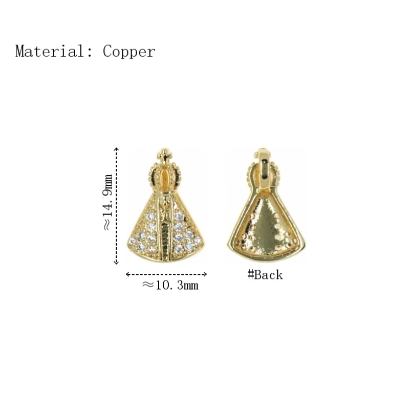 2Pcs Triangle Gold Color Charms Pendant Copper Cubic Zirconia Invisible Setting Approx 10.3x14.9mm Jewelry Special Gift
2Pcs Triangle Gold Color Charms Pendant Copper Cubic Zirconia Invisible Setting Approx 10.3x14.9mm Jewelry Special Gift