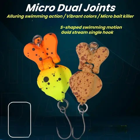 Wondersee 2g 30mm 2-Section Fishing Bait Micro bait Micro Dual Joints Internal Metal bead  Chub Bass  Golden Mahseer Topmouth