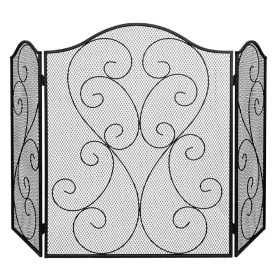 Fireplace Screen 3 Panel 48" x 30" Fireplace Cover for Living Room Decorative Wrought Iron Fire Place Gate for Brick Fireplace
Fireplace Screen 3 Panel 48" x 30" Fireplace Cover for Living Room Decorative Wrought Iron Fire Place Gate for Brick Fireplace