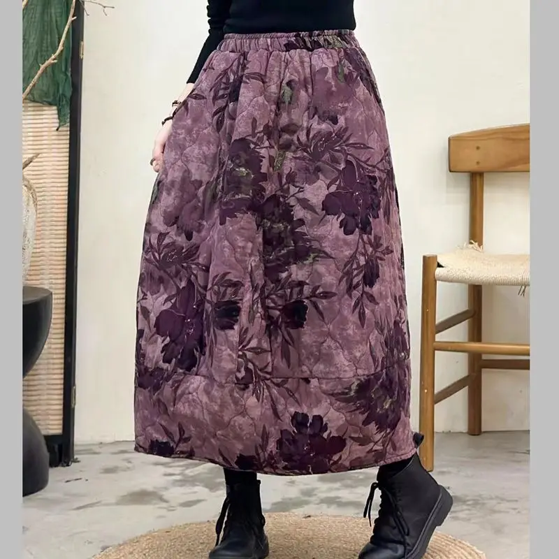 Retro Autumn And Winter Printed Cotton Skirt For Women, Elastic Waist, Loose And Thick Warm Midi Floral Bud Skirt w1499
Retro Autumn And Winter Printed Cotton Skirt For Women, Elastic Waist, Loose And Thick Warm Midi Floral Bud Skirt w1499