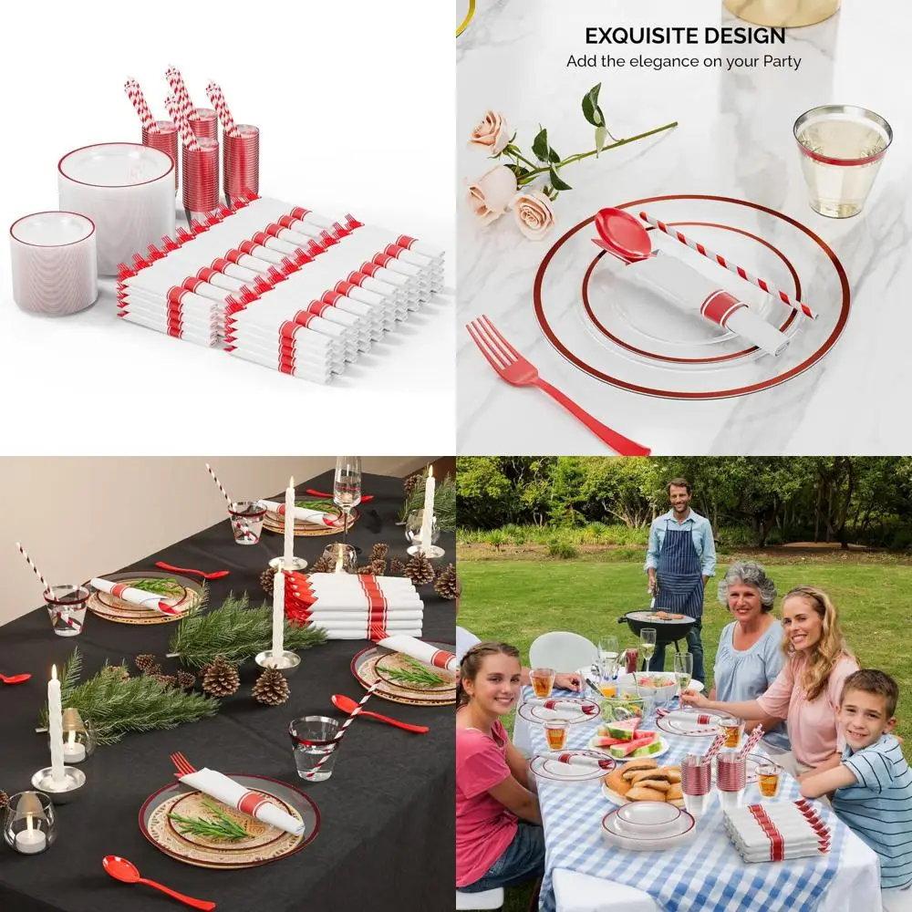 Набор одноразовой посуды для 100 гостей: черная посуда из 800 предметов с прозрачными тарелками и предварительно скрученными салфетками для вечеринок
Набор одноразовой посуды для 100 гостей: черная посуда из 800 предметов с прозрачными тарелками и предварительно скрученными салфетками для вечеринок