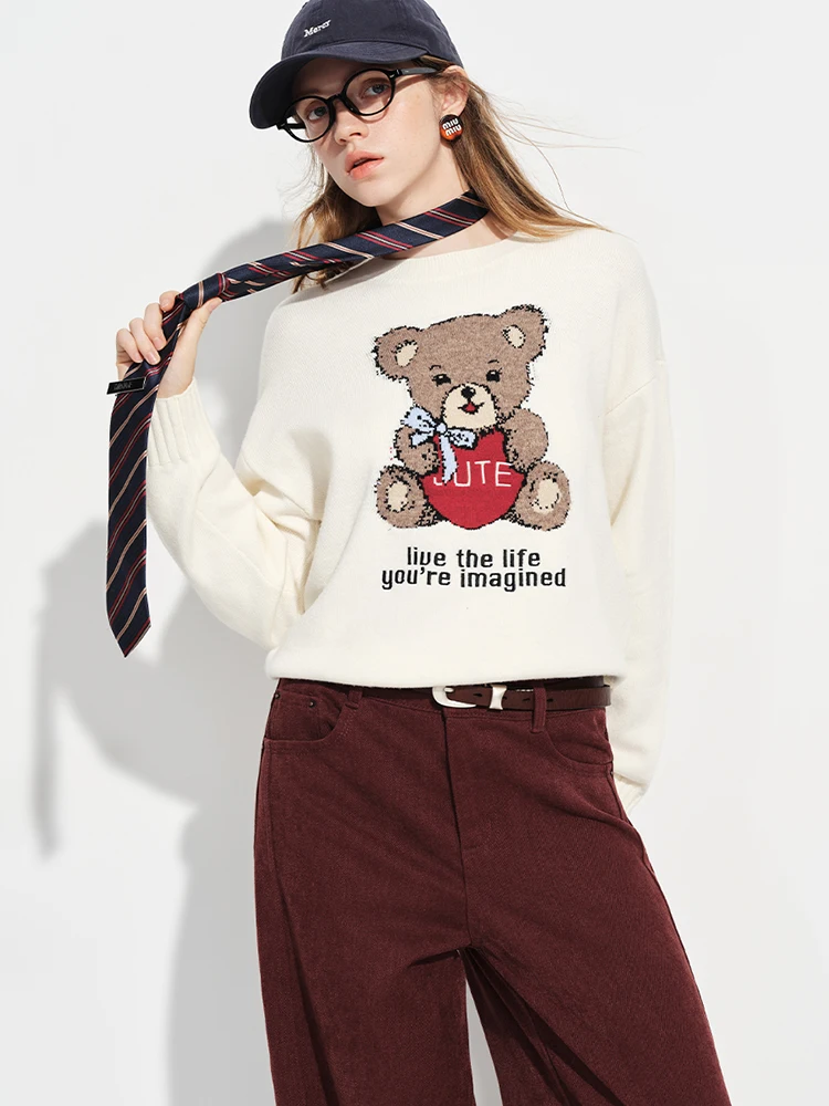 Adorable Bear Pattern Knitted Sweater round Ne Pullover Soft Nylon Wool Blend Spring 2026 New Sle Comfortable Warm Top
Adorable Bear Pattern Knitted Sweater round Ne Pullover Soft Nylon Wool Blend Spring 2026 New Sle Comfortable Warm Top