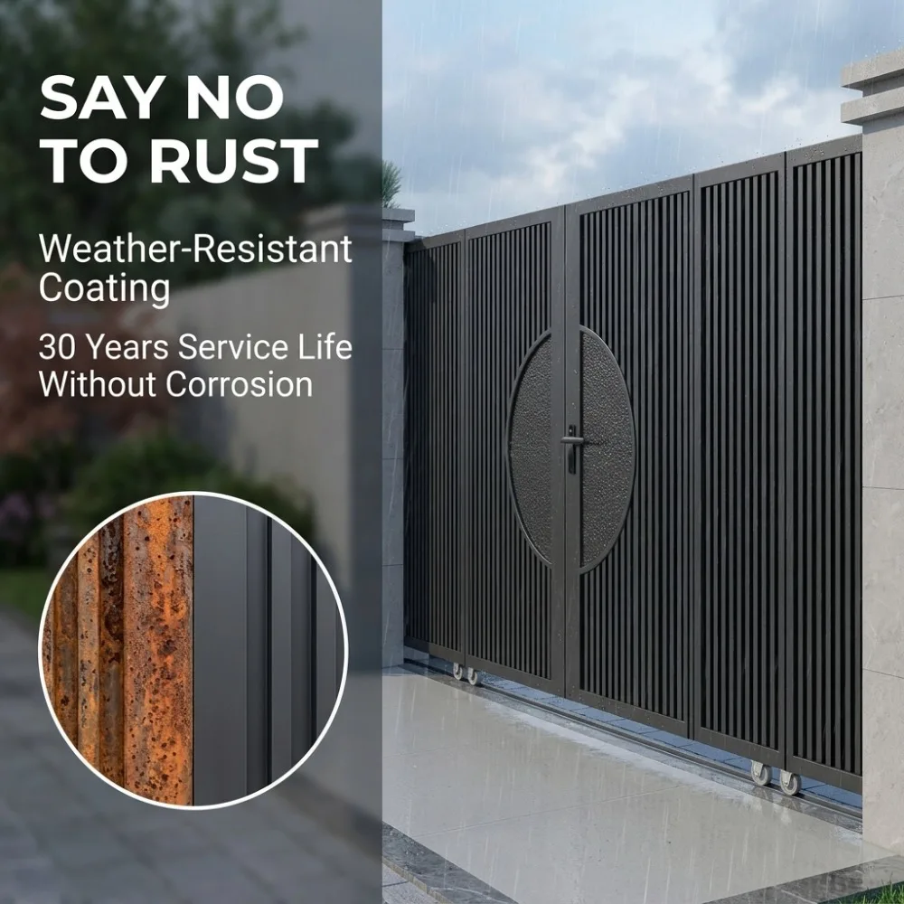 Garden Backyard Patio and Residential Property Security Use ModernSturdy Steel Sliding Gate Elegant Main Entrance Gate for Villa
Garden Backyard Patio and Residential Property Security Use ModernSturdy Steel Sliding Gate Elegant Main Entrance Gate for Villa