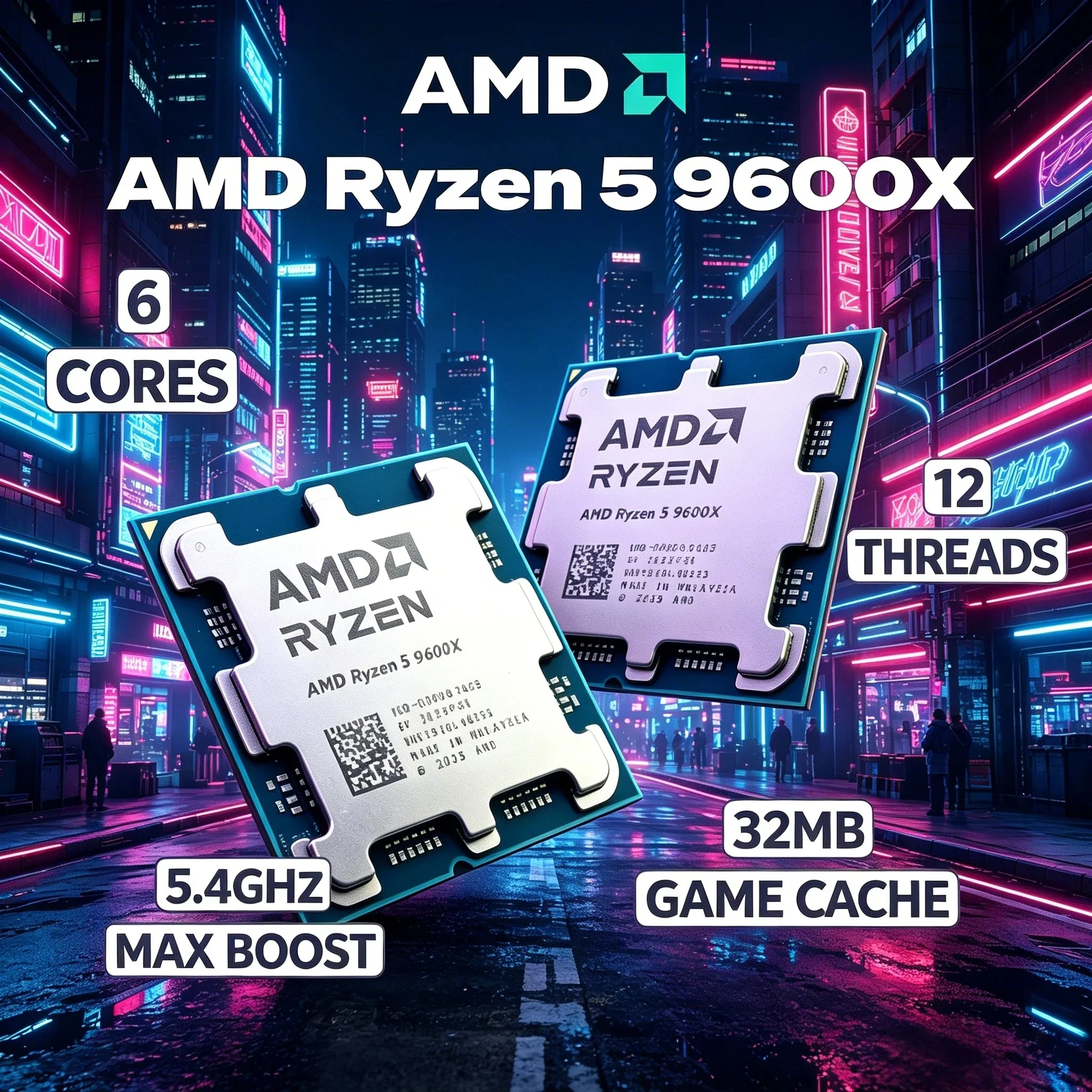 AMD R5 9600X 5.4GHz 6 Core 12 Thread L3 32M DDR5 4NM 65W AM5 New CPU for Enthusiast Desktop Build V30 Max Pro Ultra 4K Max
AMD R5 9600X 5.4GHz 6 Core 12 Thread L3 32M DDR5 4NM 65W AM5 New CPU for Enthusiast Desktop Build V30 Max Pro Ultra 4K Max